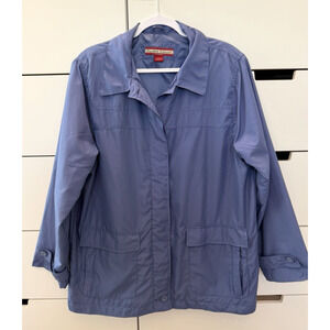Vintage Tudor Court Windbreaker Jacket - Women’s Size Large - Periwinkle Blue